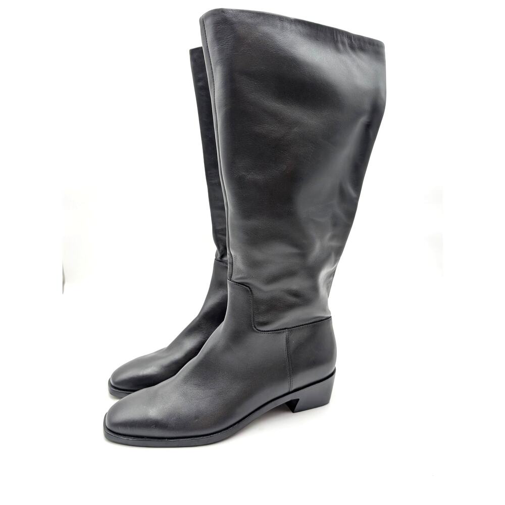 Vince Andes Knee High Riding Boots Side Zip Women's Black Size US7M EU37
